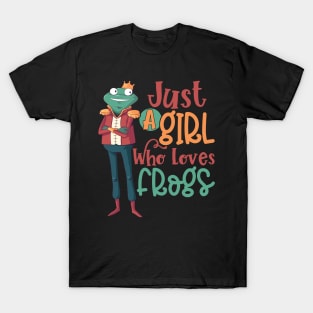 Just A Girl Who Loves Frogs - Cute frog lover gift print T-Shirt